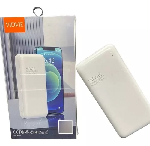 Cargador Portátil Power Bank Batería Externa 20000mah Vidvie Color Blanco-3