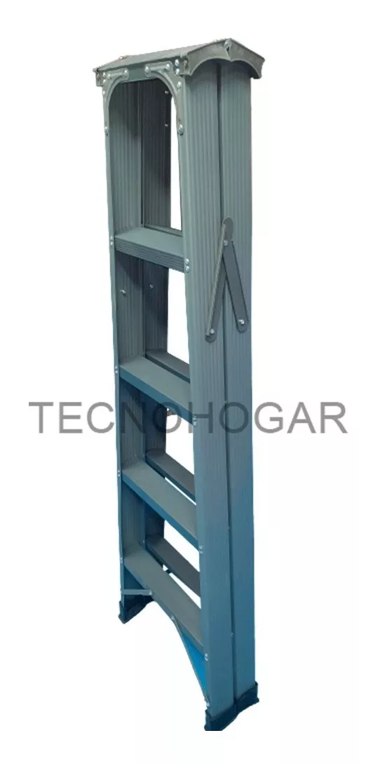 Escalera Plegable Reforzada Metálica 4 Peldaños-2