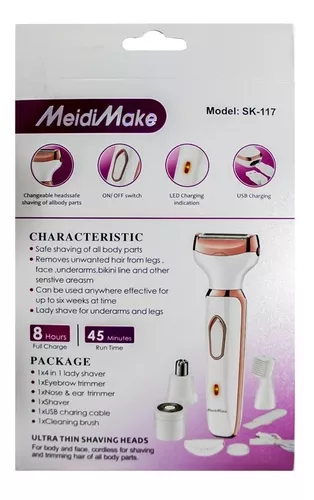 Depiladora Para Mujer 4 En 1 Recargable Bikini Nariz Cejas-3