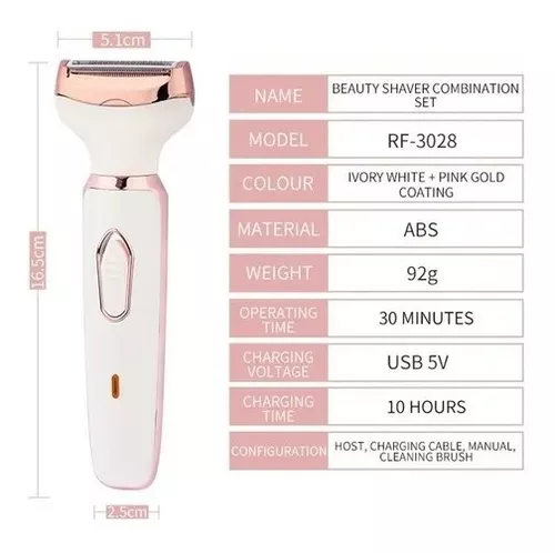 Depiladora Para Mujer 4 En 1 Recargable Bikini Nariz Cejas-5