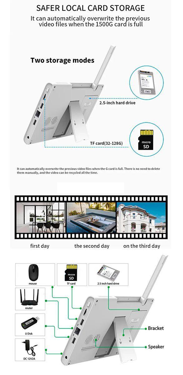 Kit Dvr 8 Cámaras Cctv Wifi 3mp Con Pantalla Alta Definicion-1