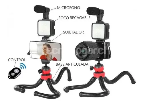 Soporte Para Telefono Fotos Video Foco Recargable Control-5