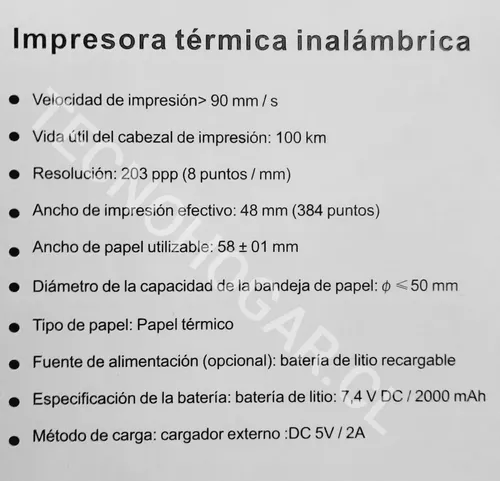 Impresora Bluetooth Mini Con Batatia (incluida) O Corriente-1