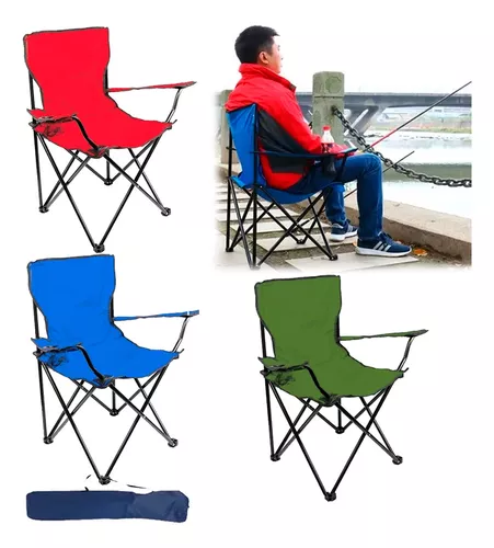 Asiento Plegable Con Porta Vasos Resistente Incluye Bolso-3