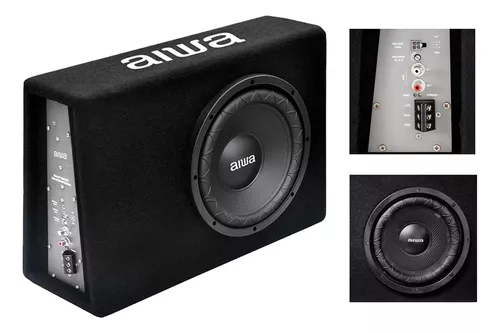 Subwoofer Amplificado Plano Aiwa Slim Para Auto 600w Color Negro-2