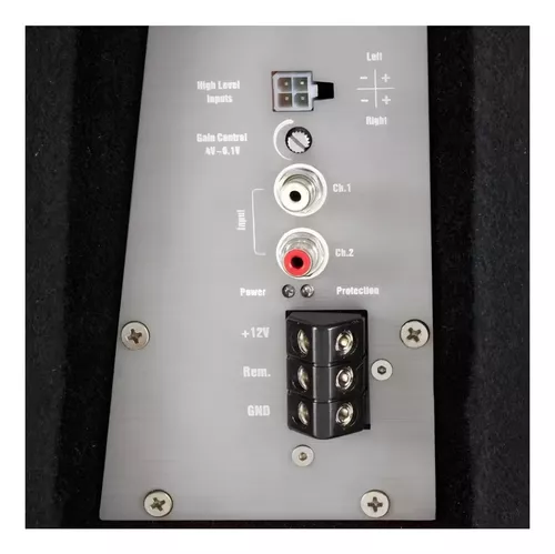 Subwoofer Amplificado Plano Aiwa Slim Para Auto 600w Color Negro-3