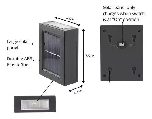 Kit 2 Luces Solares Patio Jardín Para Escaleras Y Muros-2