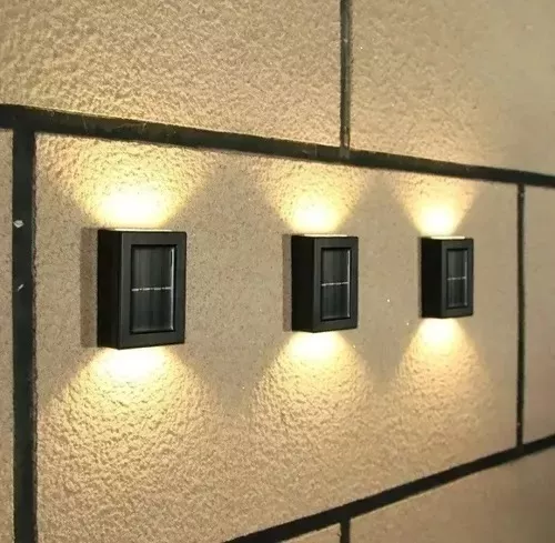 Kit 2 Luces Solares Patio Jardín Para Escaleras Y Muros-4