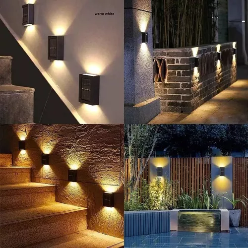 Kit 2 Luces Solares Patio Jardín Para Escaleras Y Muros-6