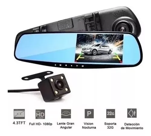 Espejo Retrovisor Con Cámara Retroceso Y Frontal Hd-4