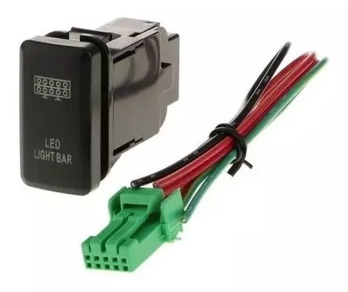 Interruptor De Botón De Barra De Luz Led Azul 12v-0