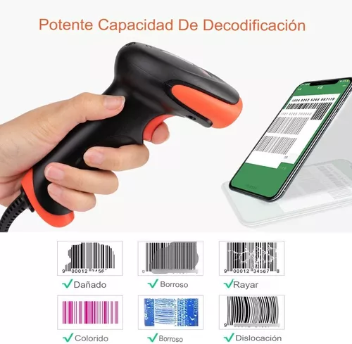 Lector Escáner De Código De Barras Inalámbrico 2.4g Pistola-3
