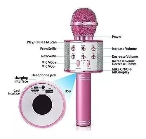 Micrófono Karaoke Con Parlante Bluetooth -3
