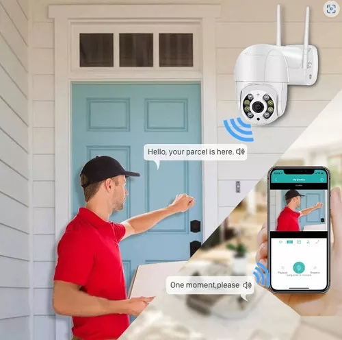 Cámara Ip Con Movimiento Infrarrojo Impermeable Wifi Color Blanco-2