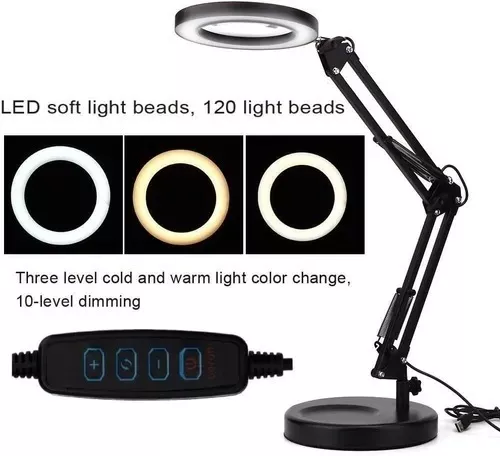 Lámpara De Escritorio Aro Articulada Luz Ajustable Usb-1