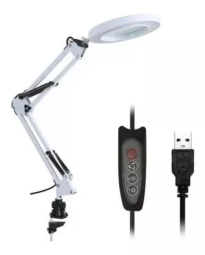 Lámpara De Escritorio Aro Articulada Luz Ajustable Usb-2