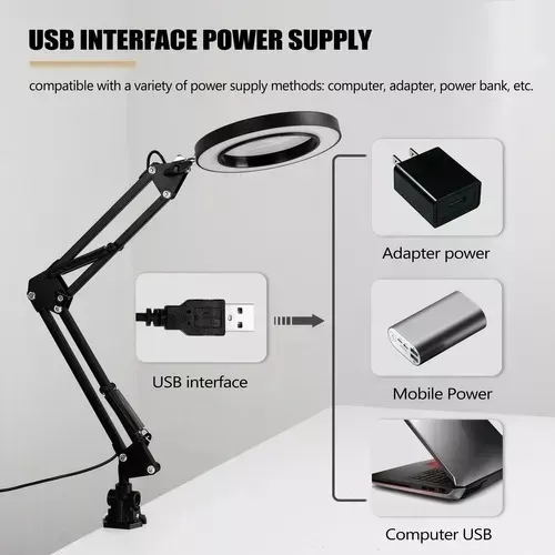 Lámpara De Escritorio Aro Articulada Luz Ajustable Usb-6