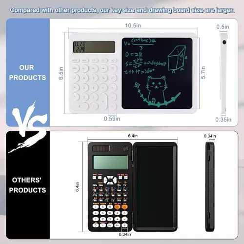 Calculadora Con Pizarra De Notas 28 Teclas Lcd Tactil Lapiz-5