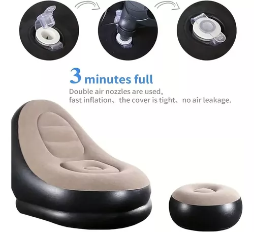 Sofá Tumbona Silla Inflable Reposa Pies Puff-1