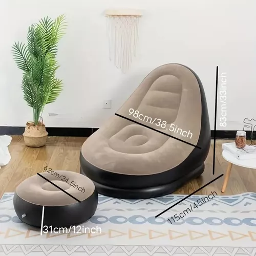 Sofá Tumbona Silla Inflable Reposa Pies Puff-3