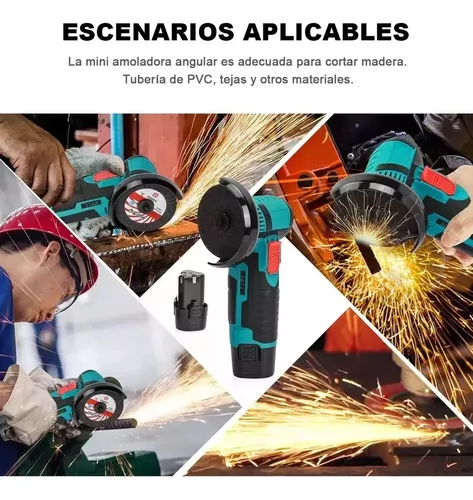 Esmeril Galletero Angular Inalámbrico Recargable + 2 Discos-4