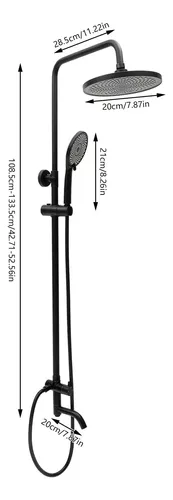 Columna De Ducha Extensible Redonda Monocomando 2 En 1-4