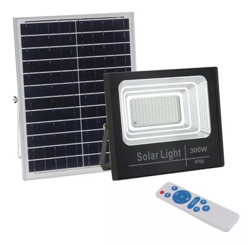 Foco Reflector 300w + Control + Panel Solar Ip66-3