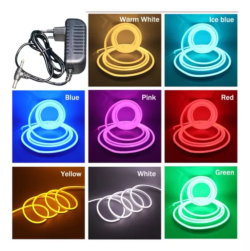 Cinta Led Neon Luz 5 Metros Flexibletransformador 12v-2