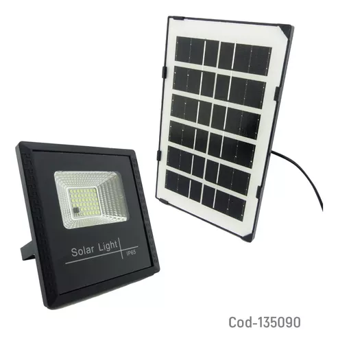 Lampara Foco Solar 30w + Panel Solar + Control-5