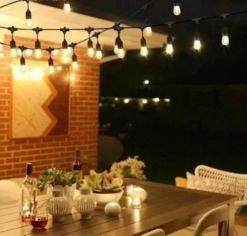 Guirnalda Terraza Soquete Patio Ampolletas Incluidas Calidas-7