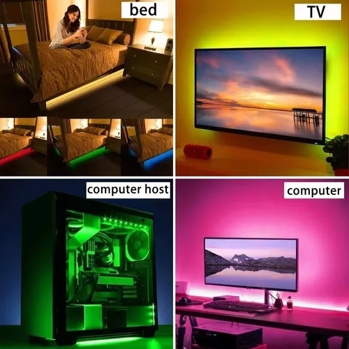 Cinta Tira Led Para Tv, Pc, Habitación Usb 5050 Rbg 2mts Nue-2