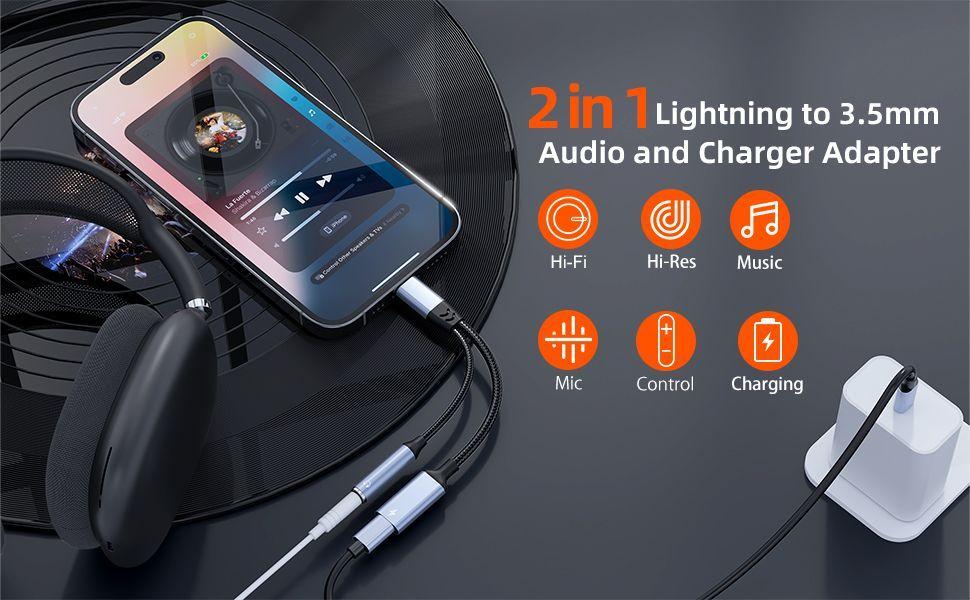 Adaptador Split De Audífonos Y Carga Tipo-c A Audio Jack 3.5-3