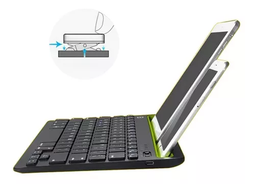 Teclado Bt Recargable Multiplataforma Soporte Tablet Celular-3