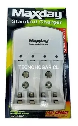 Cargador Aa Aaa Batería 9v (cuadrada) 4 Espacios-1
