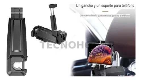 Soporte De Auto Asiento Trasero Celular Y Colgador Cartera-3