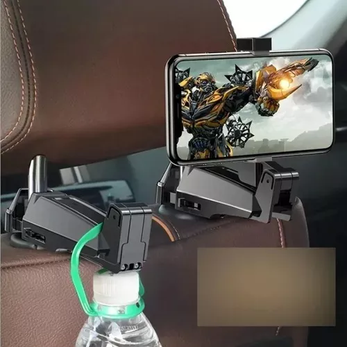 Soporte De Auto Asiento Trasero Celular Y Colgador Cartera-4