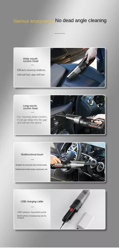 Aspiradora Portátil Inalámbrica Recargable Filtro Lavable-5