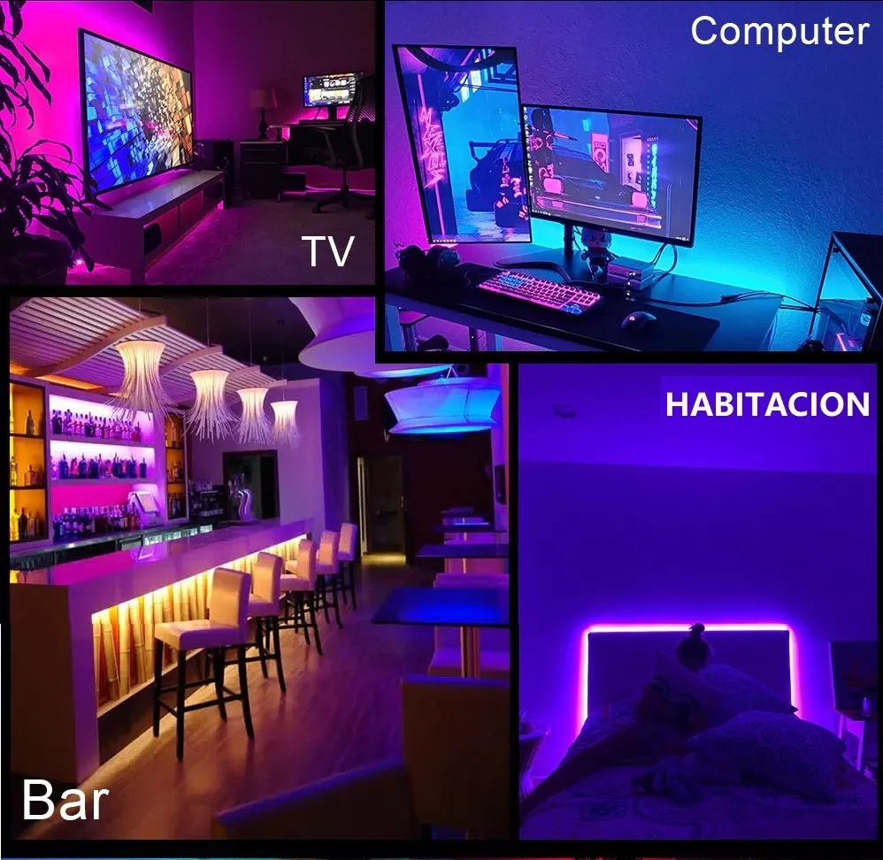Cinta Tira Led Para Tv, Pc, Habitación Usb 5050 Rbg 2mts Nuevas-5