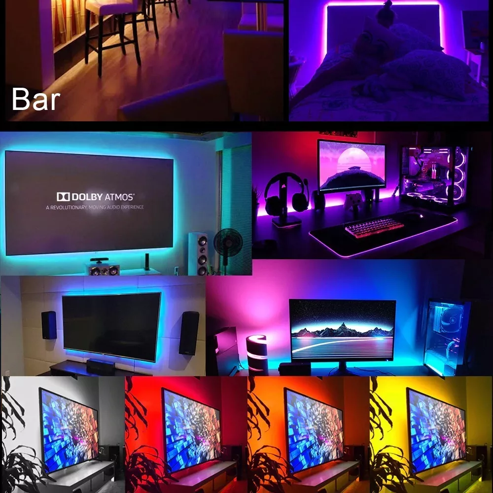 Cinta Tira Led Para Tv, Pc, Habitación Usb 5050 Rbg 2mts Nuevas-7