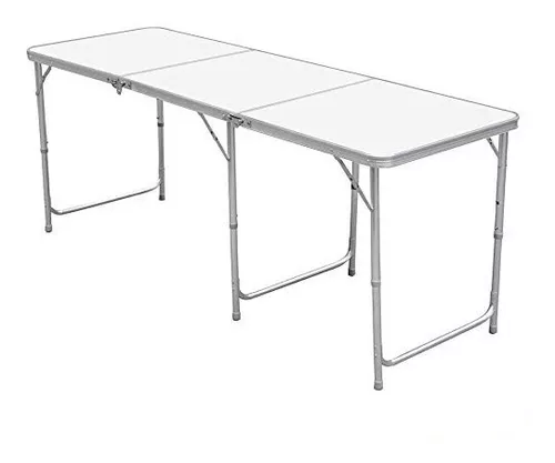 Mesa Plegable Altura Regulable Portátil Camping 180x60cm-0