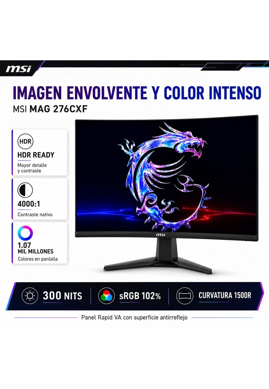 Monitor Gamer MSI 27" Full HD 280HZ+ HDR Ultra Flat IPS 1ms-6