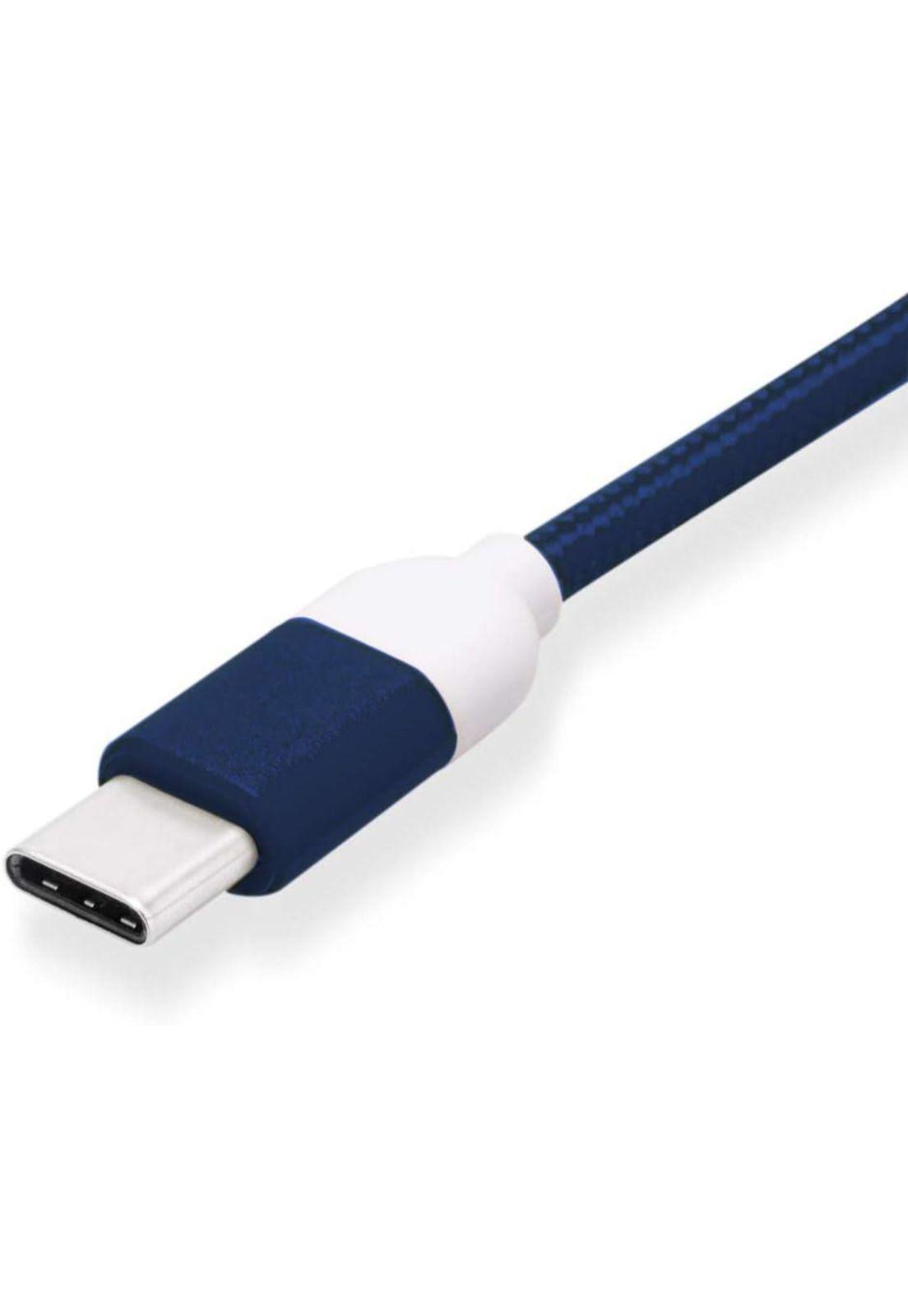 Cable De Datos Type-C Reforzado 1M Pantone Android Auto Blue-2