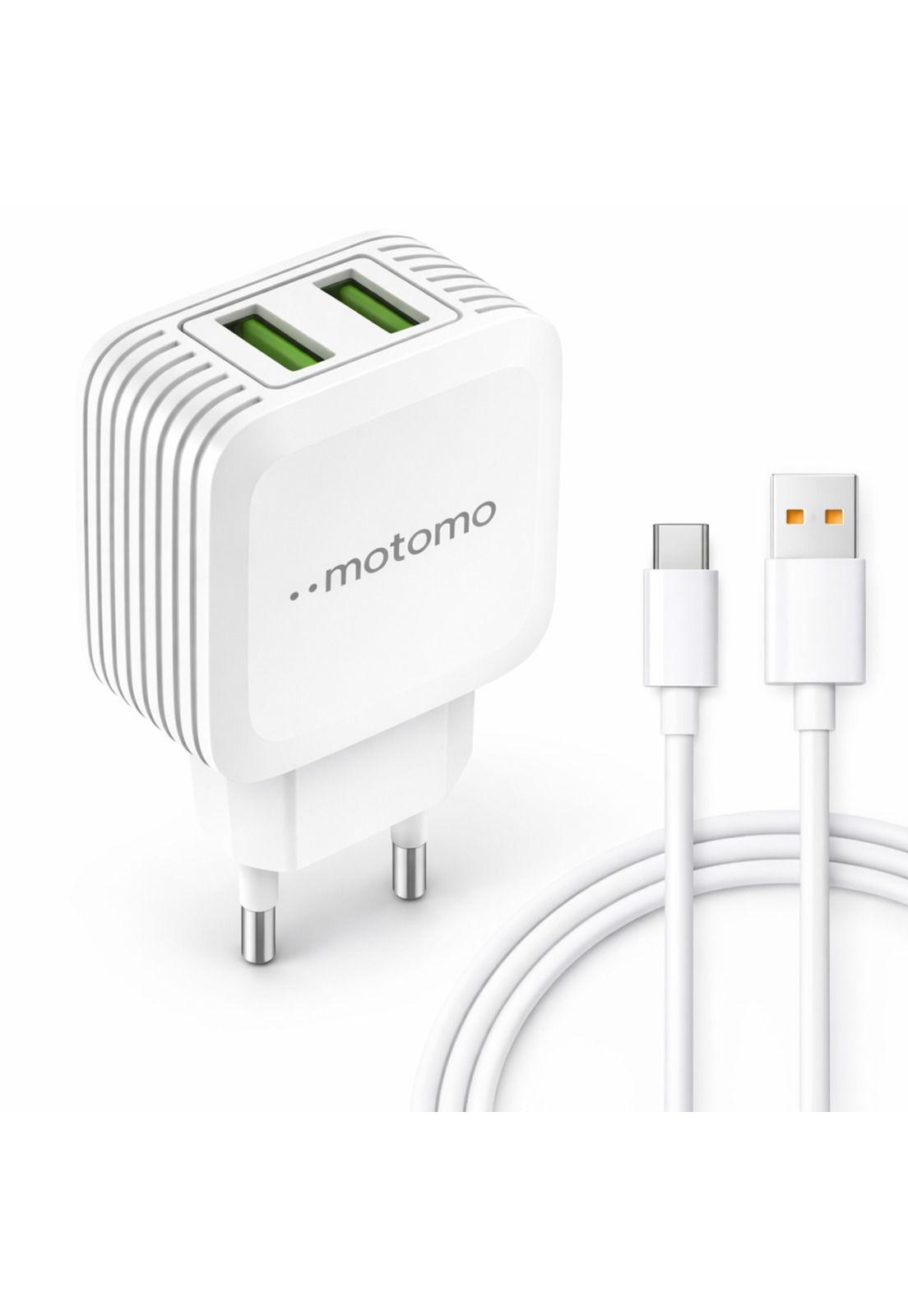 Cargador Motomo Dual USB 12W con Cable Tipo C de 1m SEC-0