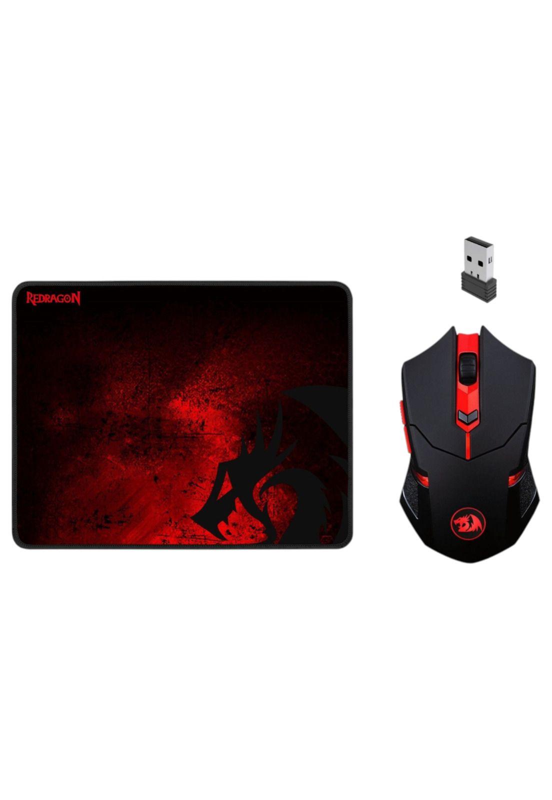 Pack Gamer Mouse Inalambrico 2.4 Ghz + Pad Redragon 33x26cm-9
