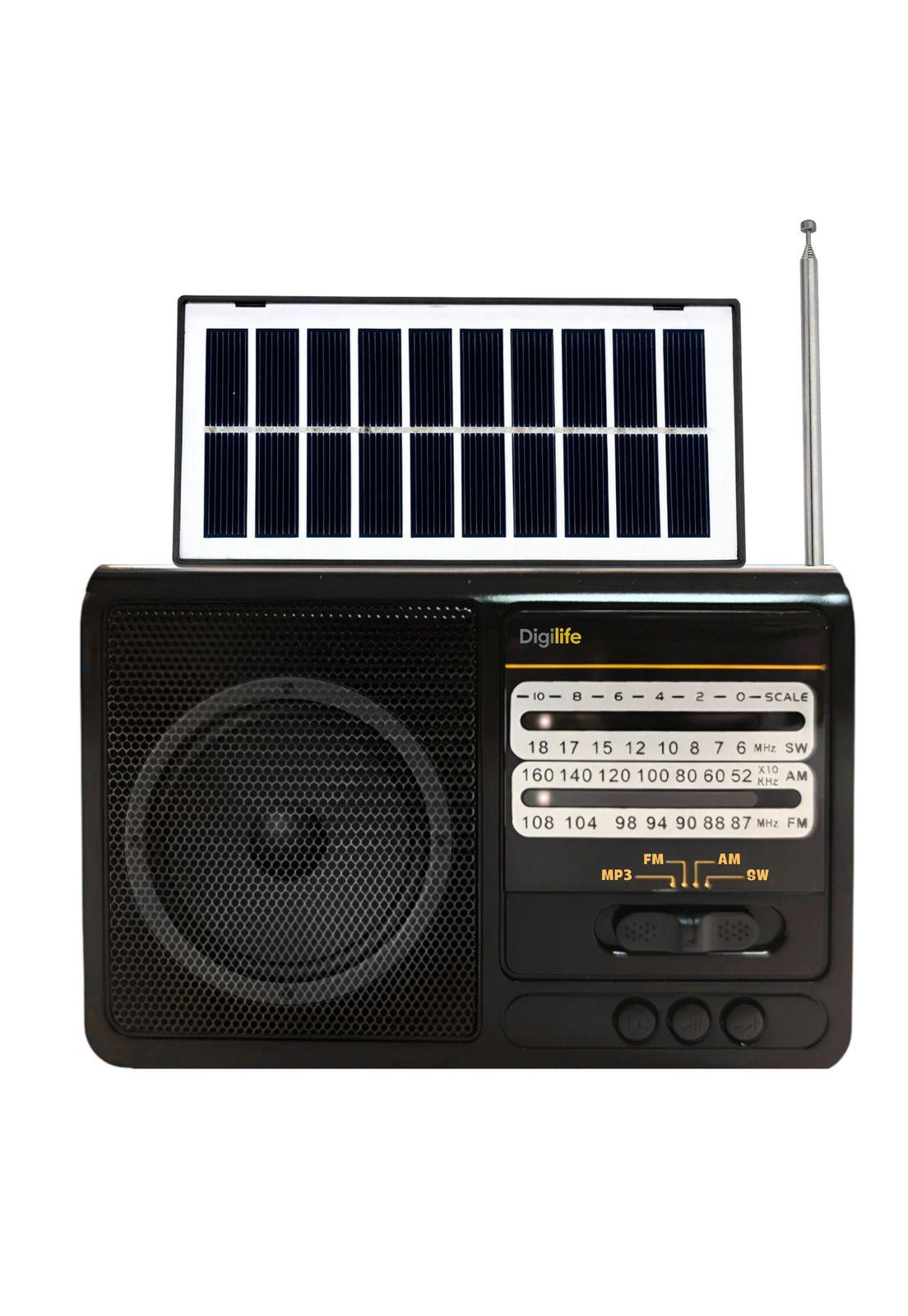 Radio Solar Recargable Multibanda AM/FM/ SW/MP3/SD/ Linterna-9