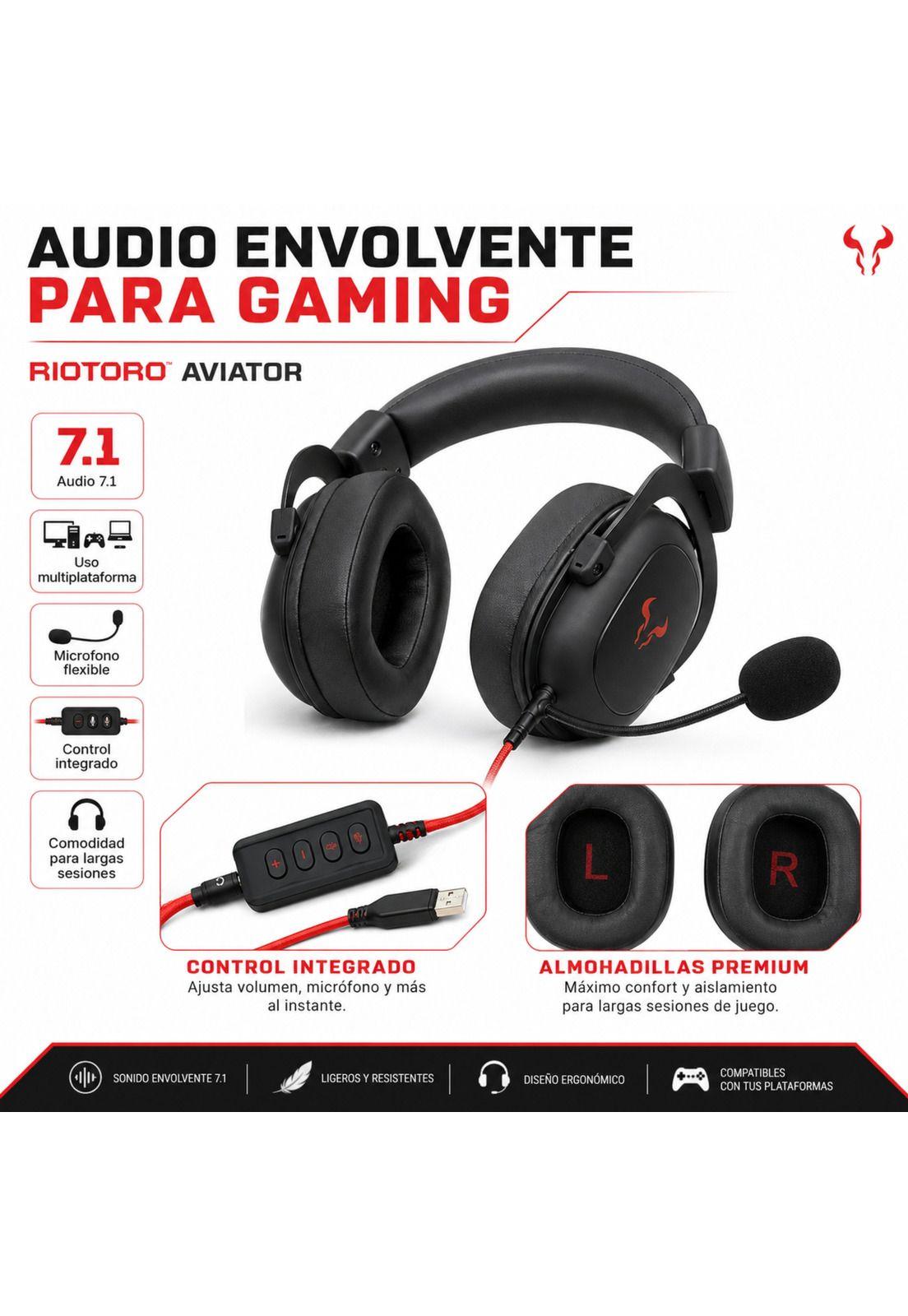 Audifonos Gamer Riotoro Aviator Multiplataforma Audio 7.1-6