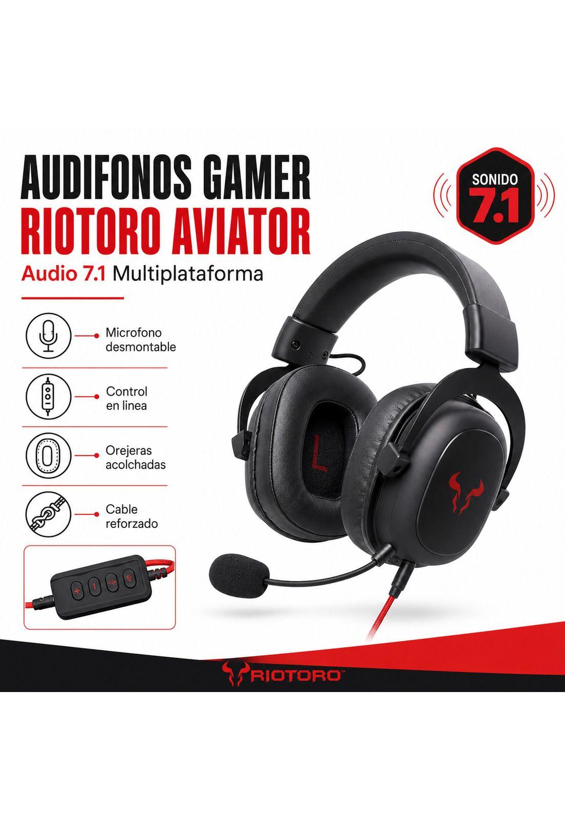 Audifonos Gamer Riotoro Aviator Multiplataforma Audio 7.1-7