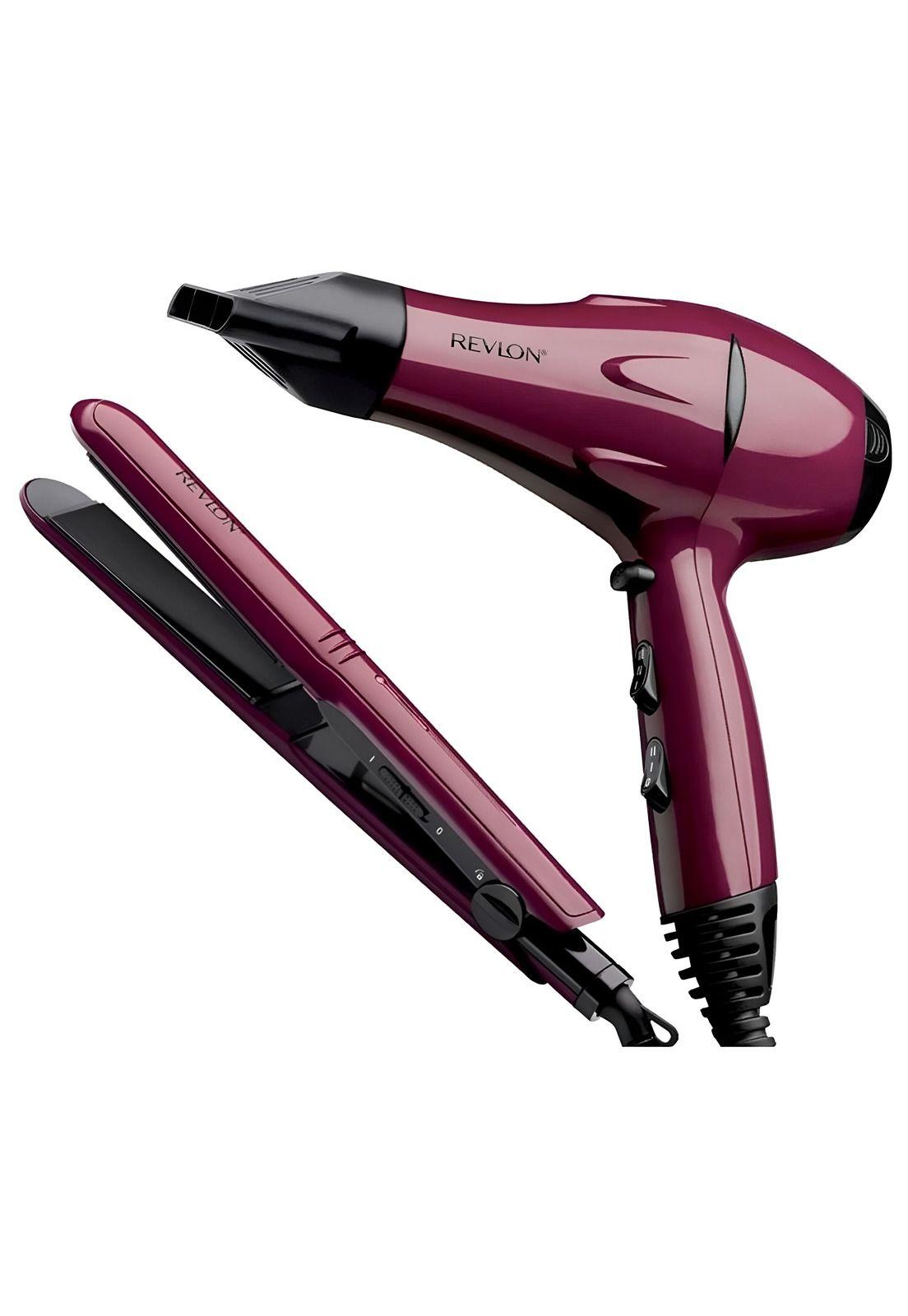 Kit Secador + Alisador de Pelo Revlon Premium Pack Ceramic-9