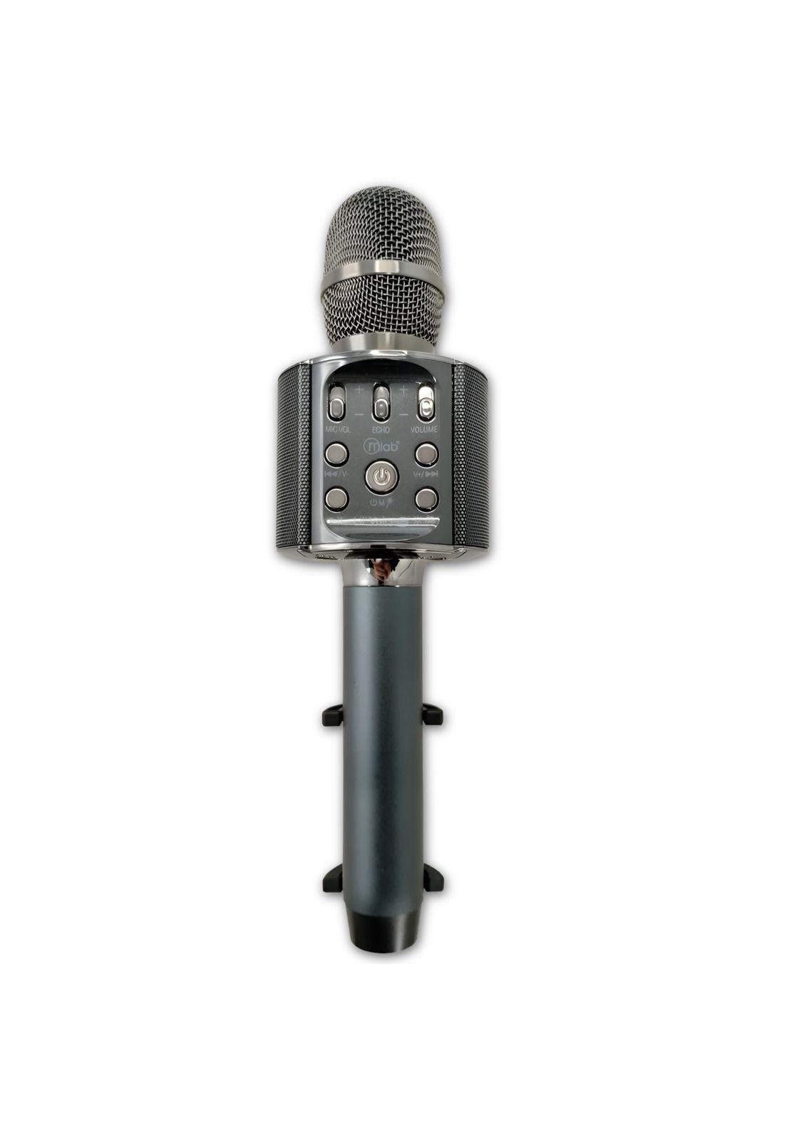 Parlante Portátil Tipo Micrófono c/ Soporte Smartphone Black-3