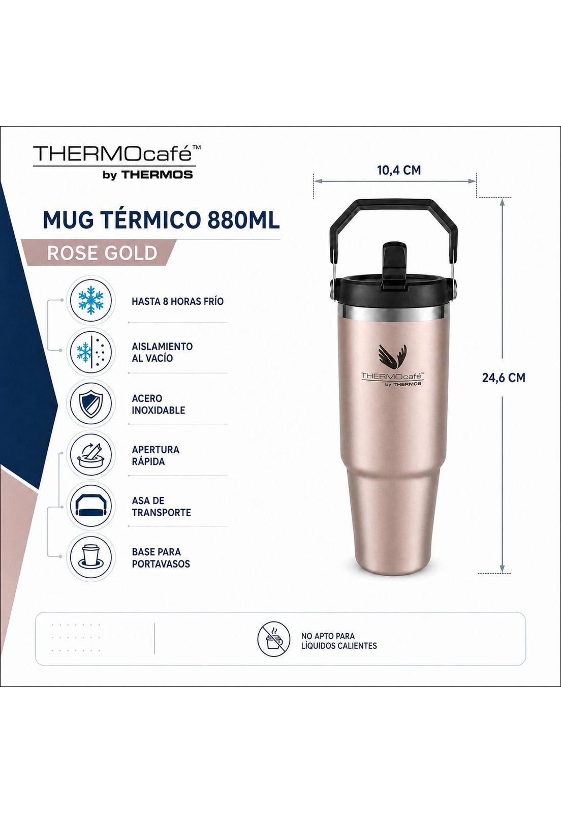 Vaso Térmico MUG Inox para Liquidos Frios 880ML Rose Gold-7